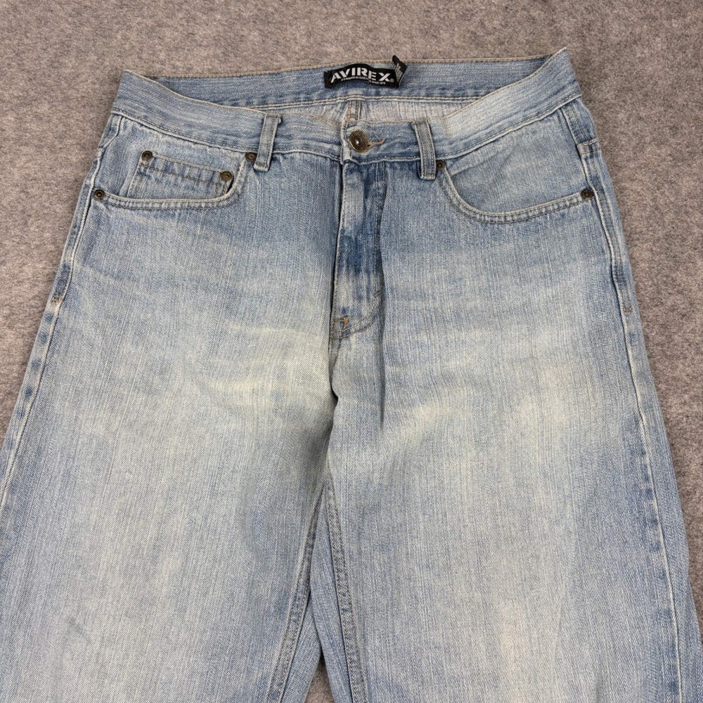 Avirex Jeans Mens 32 Light Wash Baggy Wide Leg Vintage Denim Y2K Streetwear 00s